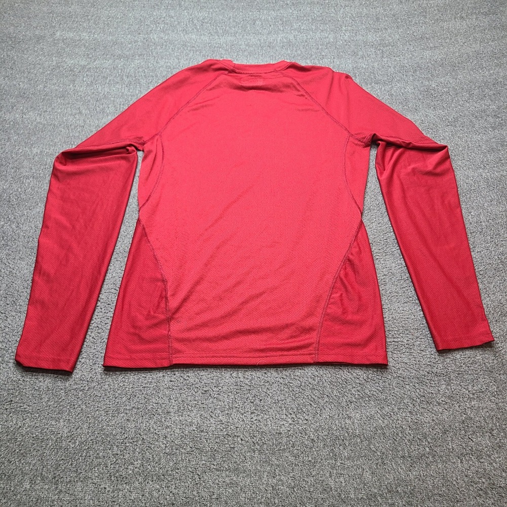 Under Armour Golf Shirt Mens MD Red New HeatGear Fitted Long Sleeve - Picture 7 of 8